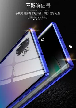 Privātuma Metāla Magnētiskās Case For Samsung Galaxy S8 S9 S10 Piezīme 8 9 10 Plus Anti Peeping Double Sided Rūdīts Stikls Pilnībā Aptver