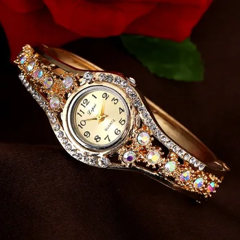 Karstā Pārdošanas Luksusa Modes Dāmas rokas Pulksteņi Sieviešu Aproce Skatīties Nerūsējošā Tērauda Rhinestone Rokas pulksteni Relogio Feminino Женские