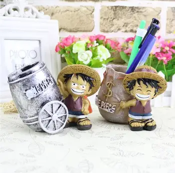 Japānas Anime Sveķu Amatniecības Luffy Biroja Pildspalvu Turētāji Galda Zīmuli Podu Turētājs Dāvana Draugam Bērniem Home Decoration Accessories E479