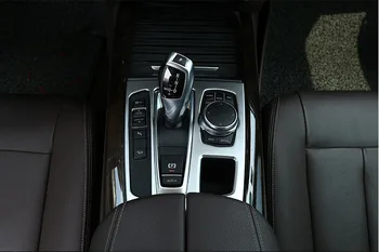 ABS Chrome Centra Konsole Pārnesumu Pārslēgšanas Paneļa Vāku Rāmis Melns BMW X5 X6 F15 F16-2018 Interjera fasonēti izstrādājumi