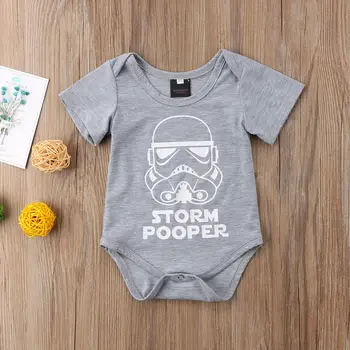 3-18M Jaundzimušo Bērnu Zēniem Romper Toddler Zīdaiņu Star Wars Iespiesti Īsām Piedurknēm Jumpsuit Vasaras Apģērbu Tērpiem