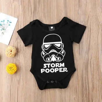 3-18M Jaundzimušo Bērnu Zēniem Romper Toddler Zīdaiņu Star Wars Iespiesti Īsām Piedurknēm Jumpsuit Vasaras Apģērbu Tērpiem