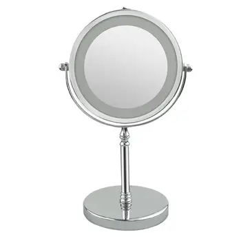 Portatīvā LED Apgaismots Kosmētikas Spogulis, 7 Collu 10x Dual Pusē 360 Grādu Rotējoša Aplauzums Spogulis, Kosmētikas Līdzeklis Sievietēm