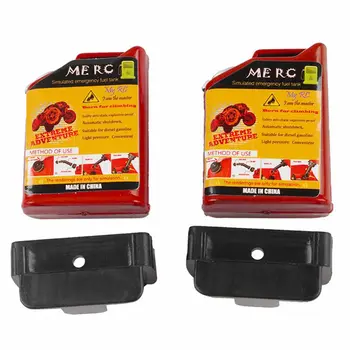 2 Gab 1/10 Mēroga Rc Kāpurķēžu Piederumu Mini Degvielas Tvertne (Sarkanā krāsā) ar 3Pcs Plastmasas Rc Auto Glabāšanas Kaste Apdares Līdzeklis, Black