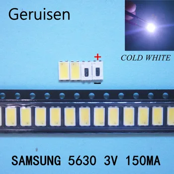 1000PCS SAMSUNG LED Apgaismojums 0,5 W, 3 v 5630 balts LCD displeja Apgaismojums TV TV Piemērošanu SPBWH1532S1ZVC1BIB