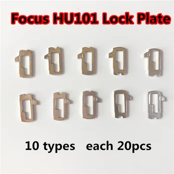 Atslēdznieks Piegādes HU101 Misiņa Auto Lock Niedru Ford Focus Lock Plāksne ar dažām rezerves pavasarī(10 modeļiem) Kopā 200pcs