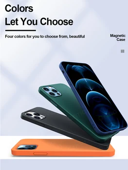 IPhone 12 Pro Max Gadījumā Ebaicase Sākotnējo Magnētisko Šķidrumu Silikona Aizmugurējo Vāciņu Priekš iPhone 12 Mini Magnētiskā Kabata Kartes Turētāju