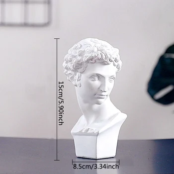 Deivids Galvu Portreti Krūtis Mākslas Skulptūru Sveķu Amatniecības Rotājumi Mājas Mini Ģipša Statuja Materiāla Mājās Apdare Sveķi