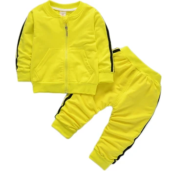 Pavasara Rudens Bērns Meiteņu Apģērbu Komplekti, Bērnu Drēbītes, Bērnu Svītru Zēnu Žaketes Mēteļi Džemperis + Bikses Tracksuit Kokvilnas Uzvalki