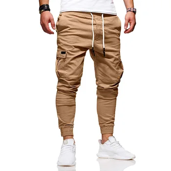 Ir 2021. Vīriešu Bikses Rudens Plānas Kokvilnas Gadījuma Bikses Bikses Skinny Jogger Kravas Bikses Vasaras Hip Hop Streetwear Kabatas Harēma Bikses