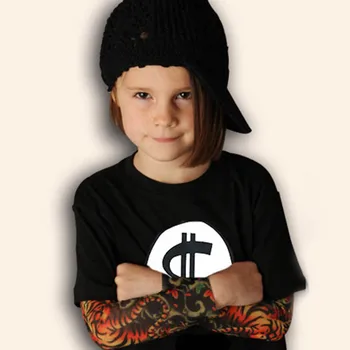 Jaunums Tetovējums ar garām Piedurknēm Bērnu T-Krekli Zēnu Kokvilnas T Krekls Bērniem TShirt Rudens Bērniem, Meiteņu Tops 2-7Years Bērnu Drēbes