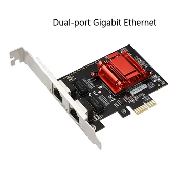 DIEWU TXA094 82575&6 Čipu PCI-eX1 PCIE 2.0 Dual-Port Gigabit Server RJ45 Tīkla Karte 10/100/1000Mbps Desktop Serveris