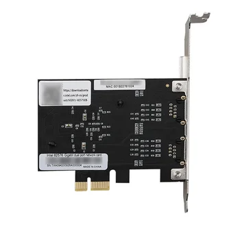 DIEWU TXA094 82575&6 Čipu PCI-eX1 PCIE 2.0 Dual-Port Gigabit Server RJ45 Tīkla Karte 10/100/1000Mbps Desktop Serveris