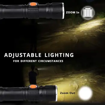 8000 LUMS USB Iekšpusē Akumulatoru Uzlādējams Velo Lukturītis -T6 LED Bike Light Tālummaiņa Ūdensnecaurlaidīgs ultra bright Flash gaismas