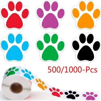 500Pcs 6 Krāsas Suns Ķepu Etiķetes, Uzlīmes Ķepa Drukāt Uzlīmes scrapbooking bērniem puses darbību, atbalsta to, kancelejas preces, uzlīmes