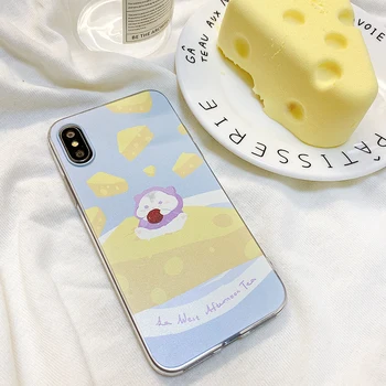 ZVAIGŽŅOTĀ MEŽA cute pele uz siera ilustrēts oriģināls dizains gadījumos, iPhone 11promax XR Xsmax 8p 7plus meiteni