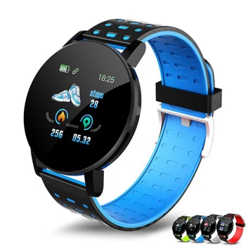 119Plus Bluetooth Smart Skatīties Vīrieši Sievietes asinsspiedienu Smartwatch Sports Tracker Ūdensizturīgs Fitnesa Rokassprādze Android, iOS