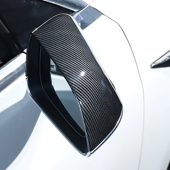 Par Tesla Model 3 2017 2018 2019 ABS Auto Sānu Durvis Atpakaļskata Spogulī, Aizsargāt Rāmja Vāks Melns, Oglekļa Šķiedras Stils Aizmugurējā Spoguļa Vāciņš