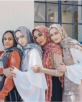 2019 JAUNĀ sieviešu soild krāsu elpojošs islāma lakatu arābu galvas lakati Bārkstīm burbulis šifona šalle hijabs musulmaņu