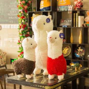 Jauki Balts Lamu, Alpaku Plīša Rotaļlietas Lelle Dzīvnieku Pildījumu Dzīvnieku Lellēm Japāņu Mīksta Plīša Alpacasso Bērniem Dzimšanas Dienas Dāvanas