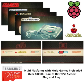 RetroPie SD Kartes 128GB Aveņu Pi 3 B+ 18000+ Spēles 30+ Sytems Diyable Sacensība Stacijas Spēles Ielādētas Plug&Play