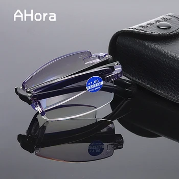 Ahora Locīšanas Lasīšanas Brilles Vīriešiem bez apmales Griešanas Lasīšanas Brilles Sievietēm TR90 Ultravieglajiem vecuma tālredzība Briļļu Dioptrijas +1.0 1.5 2.0
