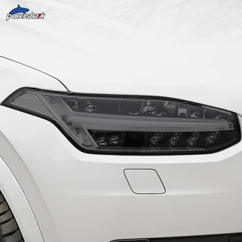 2 Gab., Auto Lukturu Krāsa Melna ar aizsargplēvi Pārredzamu TPU Uzlīmi Volvo XC90 2016 2017 2018 2019 2020 Piederumi