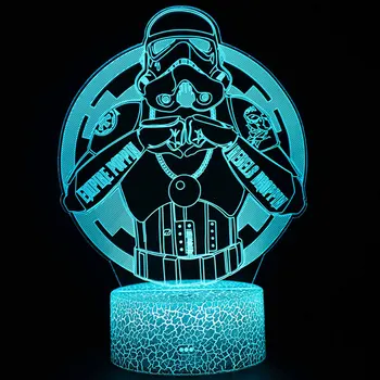 Star Wars Bērnu Yoda Stormtrooper Ķivere Star Trek Darth Vader Rīcības Attēls 3D Ilūziju, LED Lampas, TIE FIGHTER Modeli, Rotaļlietas, Bērnu Dāvanu