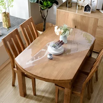 2018-1,5 mm bieza, mīksta stikla galdautu pvc galda pārvalki ovāls galds pielāgojams kristāla valdes placemats pad mājas tekstila