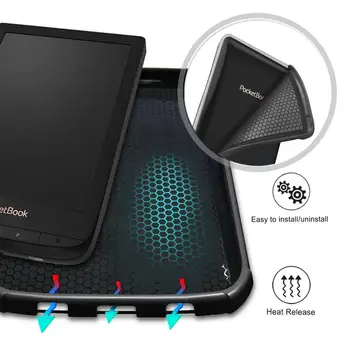 Smart cover gadījumā PocketBook Touch Lux 4 627/Basic Lux 2 616/pocketbook touch HD 3 632 magnētisko TPU case+screen protector