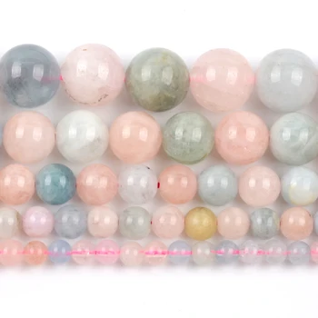 AAA Augstas Kvalitātes Īsta Dabas Pērle, Morganite krellītēm Par Rotaslietu izgatavošana 6 8 10 12 mm Kārta Zaudēt Distances Krelles DIY Aproce
