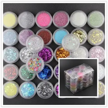 34 Sveķu Krāsas Pigmentu Vizlas Pulveris Glitters Sequains Mirgo Būvgružu Materiāls UV Epoksīda Pelējuma Nail Art Rotaslietu izgatavošana Uzpildes