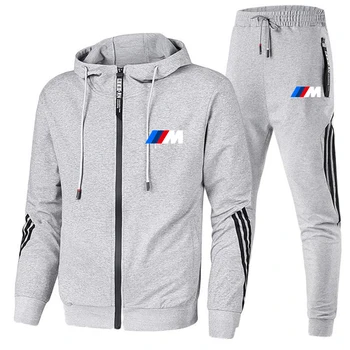 Ir 2021. karstā pārdošanas 2-gabals sporta BMW vīriešu kapuci sporta krekls + bikses džemperi kapuci sporta tērps