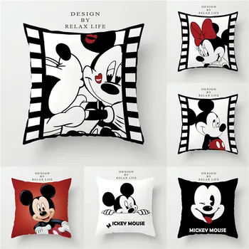Disney Mickey Mouse Minnie mīksto Spilvendrānas Mājas Tekstila Balta Pāris Spilvena Segums Dekoratīvie Spilveni, Gadījumā, ja Dzīvojamā Telpa dāvanu