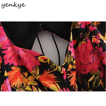 Jaunā Sieviešu Multicolor Ziedu Drukāt Kultūraugu Top Sexy Backless V Kakla Garām Piedurknēm Modes Topi Streetwear Vasaras Blūze Blusas