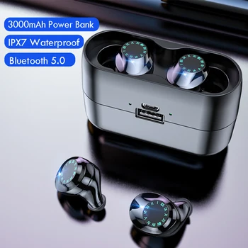 Mini Stereo Earset TWS Trokšņa Samazināšanas Bluetooth Music Power LED Ciparu Displejs Binaural ar Uzlādes Lodziņā Bass Balss Ziņu