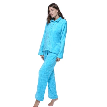 Sieviešu Pidžamas Ziemā Silts Sleepwear Pidžamu Uzvalki Plus Lieluma Mājas Drēbes Coral Fleece Top & Elsas, Pidžamas Pidžamas Komplekts Sievietēm