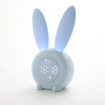 Gudrs LED Digitālais Modinātājs Elektronisko USB Skaņas Kontroles Trušu Nakts Lampas Galda Pulkstenis Mājas Apdare Kids Guļamistaba Dekors