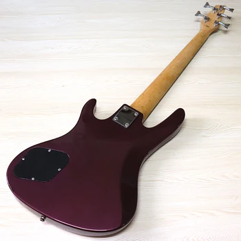 Spīdumu 5 stīgu, elektriskās basa ģitāra, cietā basswood ķermeņa 43 collu basa ģitāra ar Kanādas kļavas kaklu ar kādu trūkumu, violeta