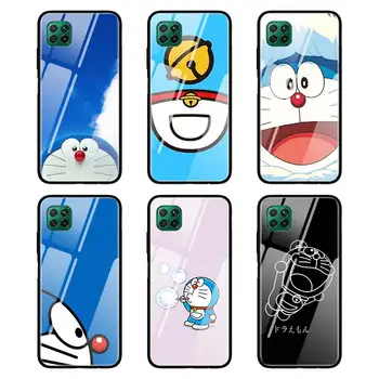 Telefonu Gadījumā Fundas Capa par Huawei P20 P30 Lite P40 Pro P40 Pro+ P Smart Pro 2019 Rūdīta Stikla Vāks Doraemon