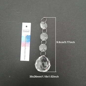 Camal 60pcs 9.6 cm 30mm Bumbu Akrila Crystal Astoņstūra Pērles String Vainags Ķēdē Karājas Lustra Mājas Puse, Aizkaru Kāzu