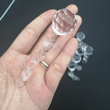 Camal 60pcs 9.6 cm 30mm Bumbu Akrila Crystal Astoņstūra Pērles String Vainags Ķēdē Karājas Lustra Mājas Puse, Aizkaru Kāzu