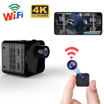 Jauns 4K Mini Kameras WiFi Smart Bezvadu Videokameras IP Hotspot HD Mazu Cam Kustības detektors Vlog Espia Nakts Redzamības Video Micro