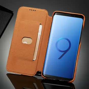 S9 Ādas Gadījumā Samsung Galaxy S9 Plus uz Lietu HG Tālrunis Aizsargs Hoesje Coque Samsung S9 Gadījumā Magnētisko Fundas