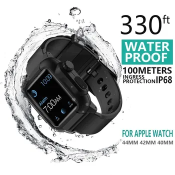 Ūdensizturīgs gadījumā Par Apple Skatīties joslas 4 iwatch datumi 42mm Silikona Siksniņa 44mm 40mm pulseira Aproce smart skatīties Piederumi cilpas