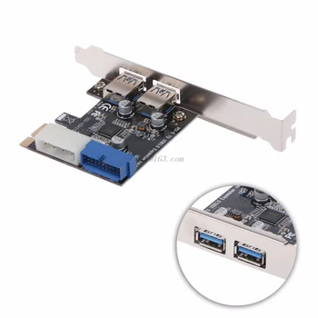 2 Porti, PCI Express USB 3.0 Priekšējā Panelī, ar Kontroles Kartes Adapteris 4-Pin & 20 Pin - L059 karstā Jauns