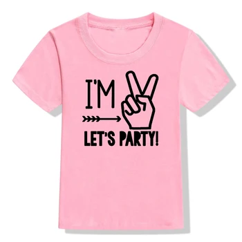Es esmu Divus Pieņemsim Pusi Smieklīgi Bērniem Tshirt Toddler Zēni Meitenes 2. Dzimšanas dienas svinības T-krekli, Modes, Bērnu T Krekls ar Īsām Piedurknēm