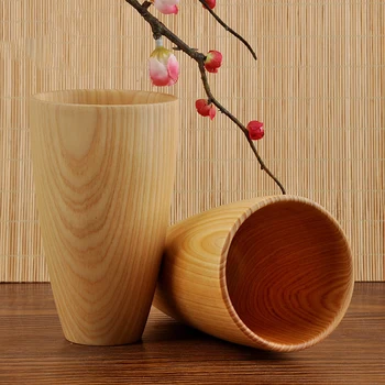 250ml Japāņu Stila Koka Kafijas Krūze Roku darbs Dabīgās Egles Koksne Kausa Eco-friendly Kafijas Tējas Tases