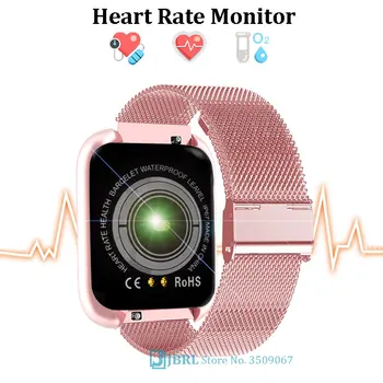 Nerūsējošā Tērauda Smart Watch Sievietes Vīrieši Smartwatch Android, IOS Elektronika Smart Pulkstenis Fitnesa Tracker Bluetooth Smart-skatīties