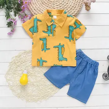 Vasaras zēnu apģērbu komplekti, kostīmi bērniem, par bērnu zēniem modes kokvilnas apģērbs bērniem gadījuma karikatūra t-krekls+šorti 2gab tērpiem